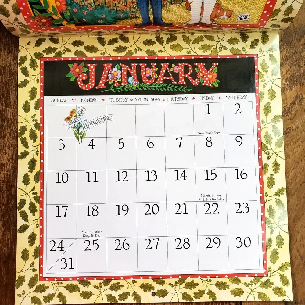 Vintage True Friends 1993 Mary Engelbreit Wall Calendar UNUSED 12 x 12